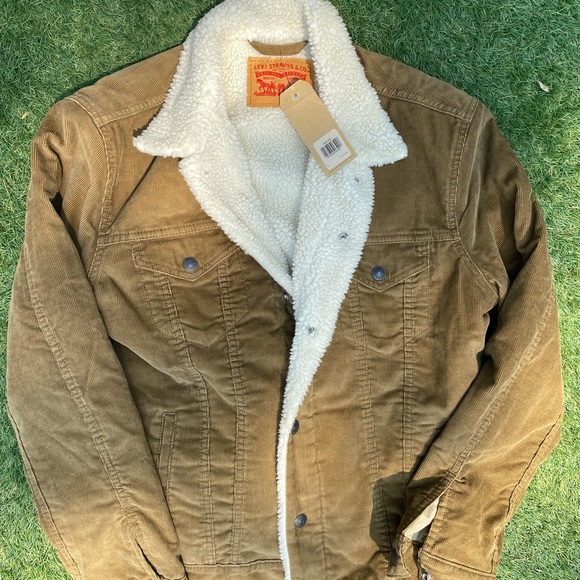 New Levis Mens 16365 Khaki Work Sherpa Size L